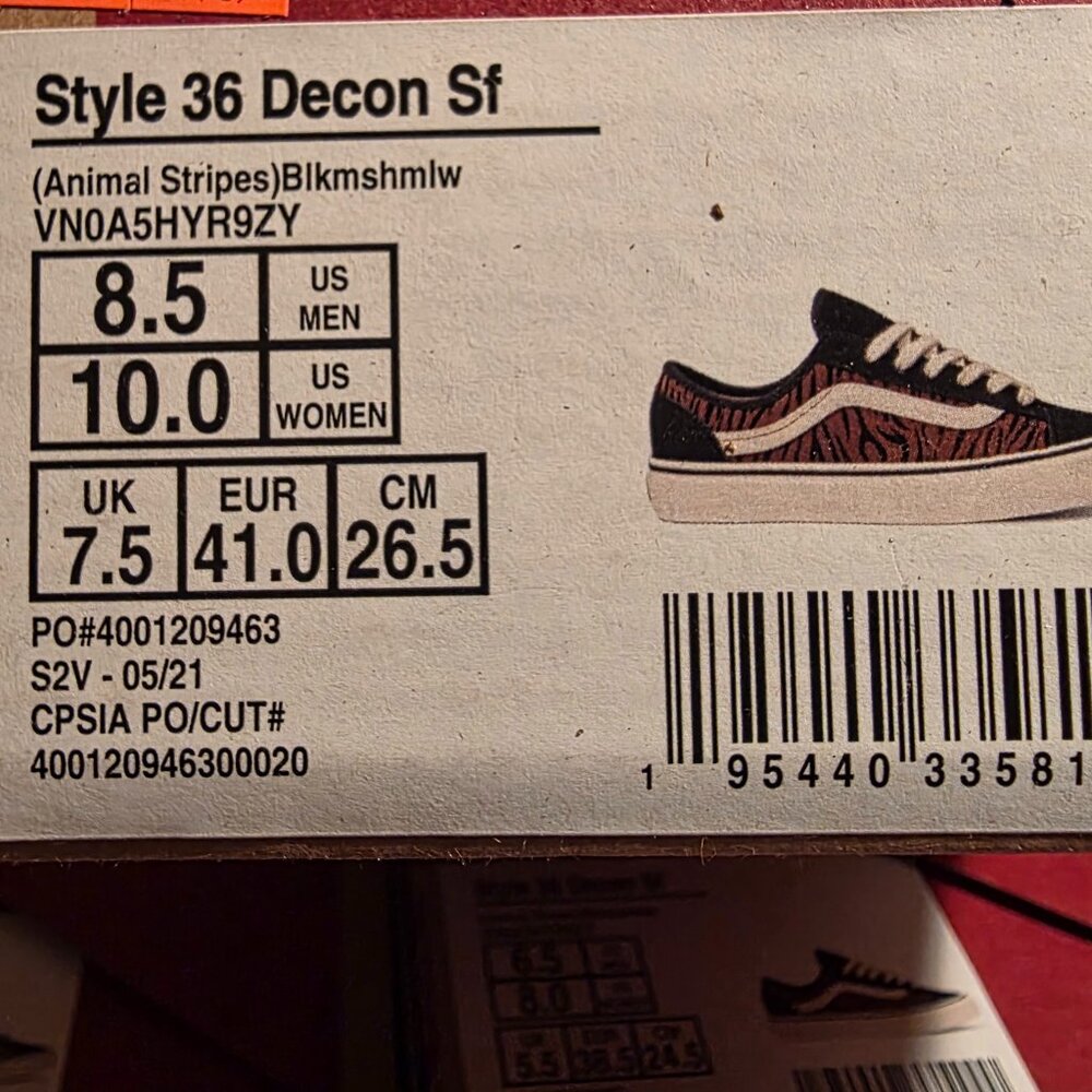 Vans Style 36 Decon Sf (Animal Stripes) Black Marshmallow Women's 10 VNOA5HYR9ZY - Picture 13 of 13